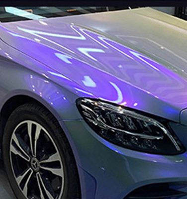 Slideable Laser Blue Glitter Car Wrap Film 140gsm Thickness