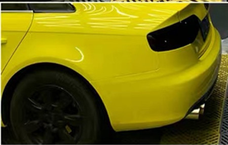 Gloss Yellow Metallic Car Wrap Film Slidable Anti UV Air Release
