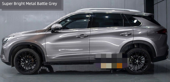 Metallic Combat Grey Gloss vehicle Wrap Film Anti UV Salt Spray Resistance