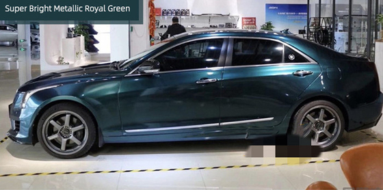 Metallic Royal Green Gloss Car Vinyl Wrap Keep Your Paint Away From Scratches