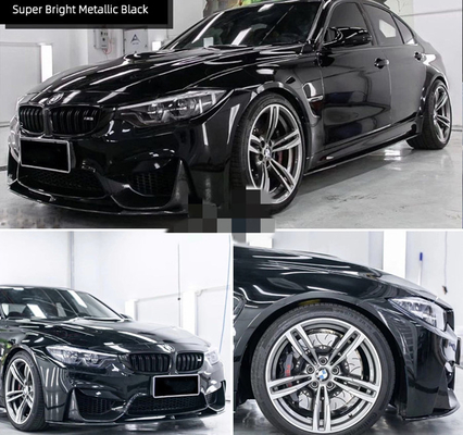Swipeable Bubble Free Gloss Car Vinyl Wrap Super Bright Metallic Black Car Wrap Film
