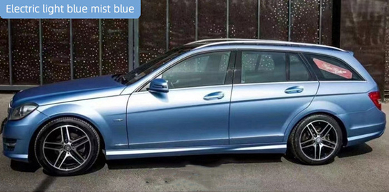 Metallic Teal Mist Blue Car Wrap Film Non Fading Air Release