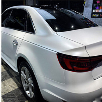 Audi Electro Optic Metallic White Car Wrap Film Air Release Slideable