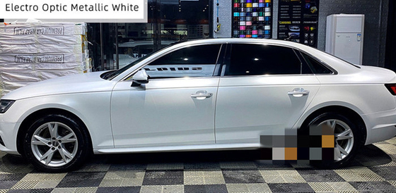 Audi Electro Optic Metallic White Car Wrap Film Air Release Slideable