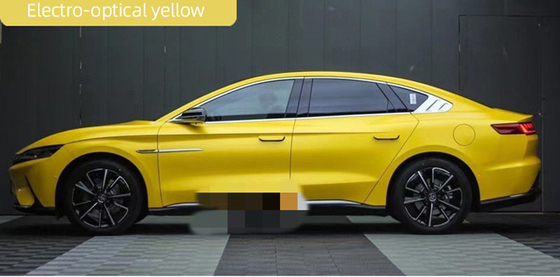 Electroluminescent Yellow Matte Car Wrap Film Air Release Swipeable