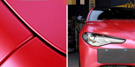 Water Resistant Long Lasting Electric Red Car Vinyl Wrap Swipeable Bubble Free