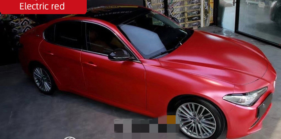 Water Resistant Long Lasting Electric Red Car Vinyl Wrap Swipeable Bubble Free