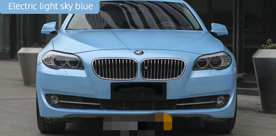 Matte Metallic Electric Light Sky Blue Car Wrap Film Non - Fading
