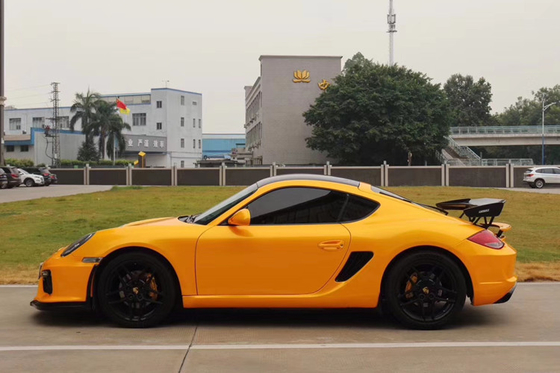 Glossy Metallic Yellow Car Wrap Removable UV Resistant Vinyl Wrap