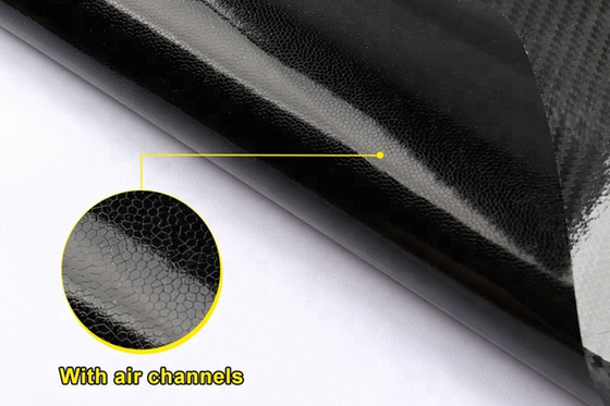 Black 3D 140gsm Carbon Fiber Car Vinyl Wrap High Gloss Effect