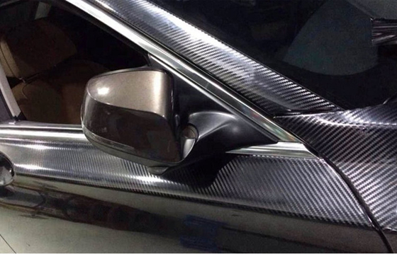 Black 3D 140gsm Carbon Fiber Car Vinyl Wrap High Gloss Effect