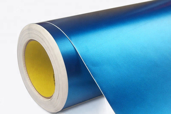 Crystal Matte Metallic Blue Vinyl Wrap Roll Slidable Scratch Resistant