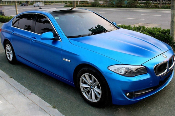 Crystal Matte Metallic Blue Vinyl Wrap Roll Slidable Scratch Resistant