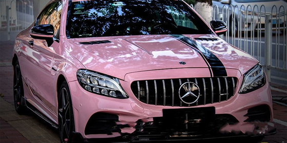High Gloss Peach Pink Car Wrap Vehicle Wrap Vinyl Roll 1.27m Width SGS