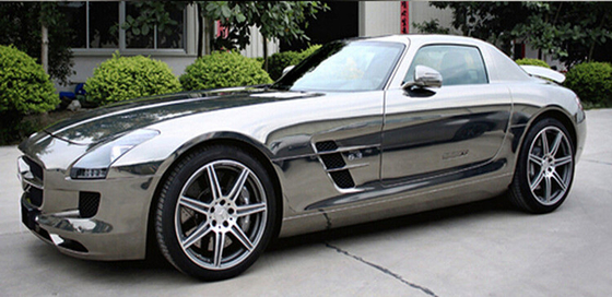 140gsm Mirror Chrome Silver Vinyl Car Wrap Air Release heat resistant vinyl wrap