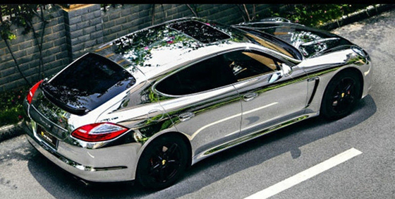 140gsm Mirror Chrome Silver Vinyl Car Wrap Air Release heat resistant vinyl wrap