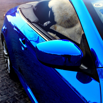 Removable Adhesive Chrome Blue Car Wrap Mirror Effect Vinyl Wrap 140gsm