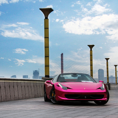 Bubble Free Moisture Proof Pink Chrome Car Vinyl Wrap Mirror Effect