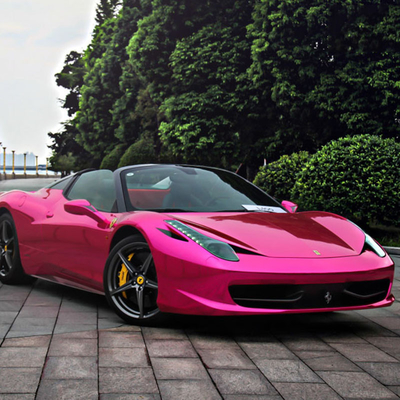 Bubble Free Moisture Proof Pink Chrome Car Vinyl Wrap Mirror Effect