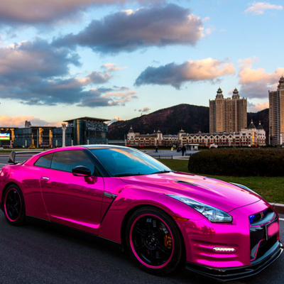 Gloss pink Chrome Car Vinyl Wrap with Removable Acrylic Adhesive