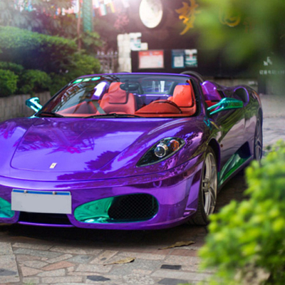 Protective Dark Purple Chrome Car Vinyl Wrap Anti UV Air Release