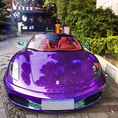 Protective Dark Purple Chrome Car Vinyl Wrap Anti UV Air Release