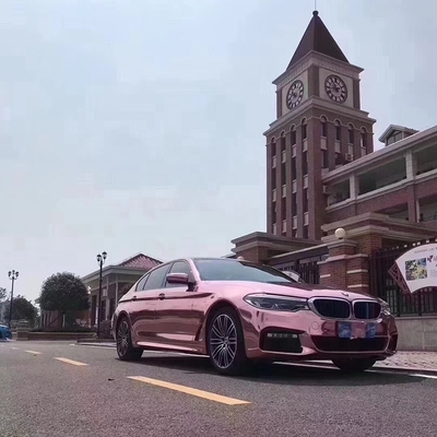 Self Healing Rose Gold Chrome Vinyl Car Wrap Air Release Waterproof