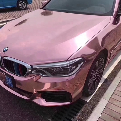Self Healing Rose Gold Chrome Vinyl Car Wrap Air Release Waterproof