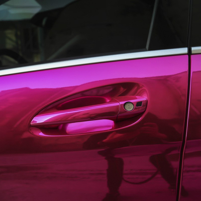 120µM Free Slideable Pink Chrome Car Wrap Film Salt Spray Resistance