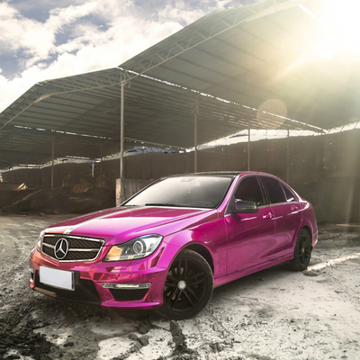120µM Free Slideable Pink Chrome Car Wrap Film Salt Spray Resistance