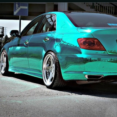 Mirror Effect Slidable Tiffany Blue Chrome Wrap Film 140gsm For Vehicles