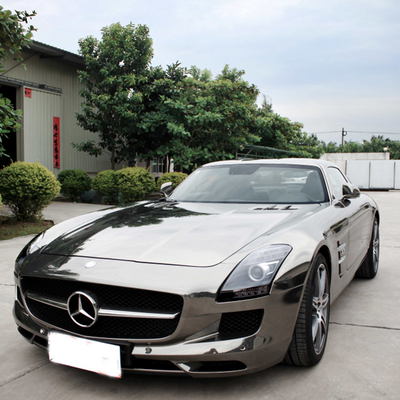 sunproof Slidable Tungsten Black Mirror Chrome Vinyl Wrap vehicle chrome wrap