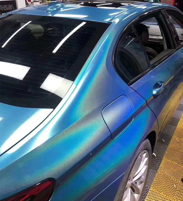 1.27m Slidable Laser Blue Glitter Vinyl Wrap Air Release high gloss car wrap