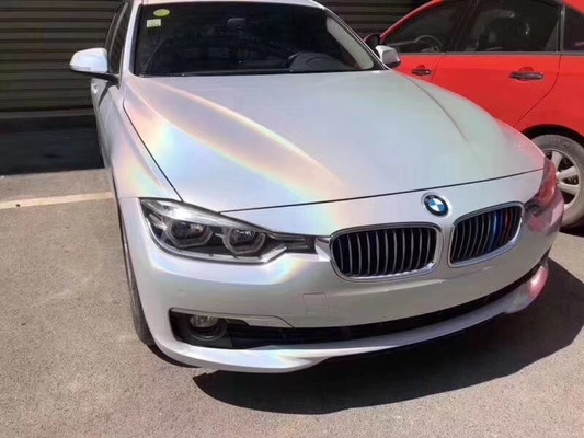 Temperature Resistant Adhesive Vinyl Car Wrap Laser White Sparkle Car Wrap 140gsm