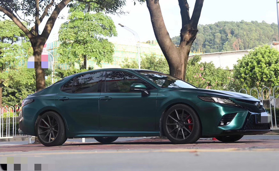 Swipeable Air Release Matte Car Vinyl Wrap Sapphire Green Metallic Effect