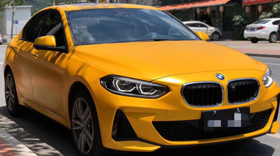 Bubble Free Metal Heatwave Matte Yellow Vinyl Wrap Smooth Surface For Car