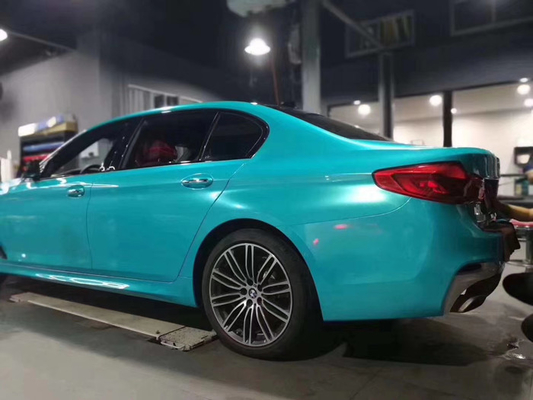 Lake Blue Gloss Car Vinyl Wrap Film Heat Resistant SGS For Trailers