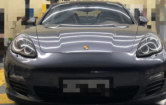 Car High Gloss Dark Gray Vinyl Wrap Wrinkles Elimination 140gsm