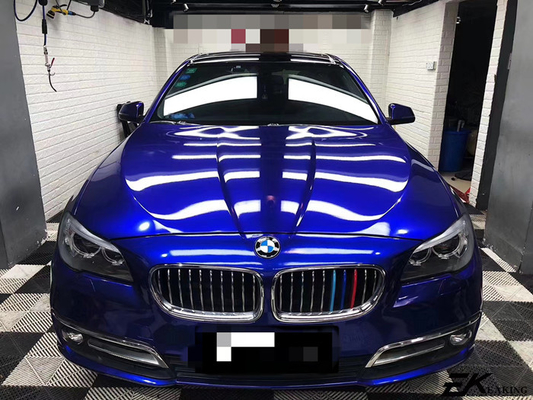 Glare Blue Gloss Car Vinyl Wrap Air Release Swipeable For Vehicle Advertising