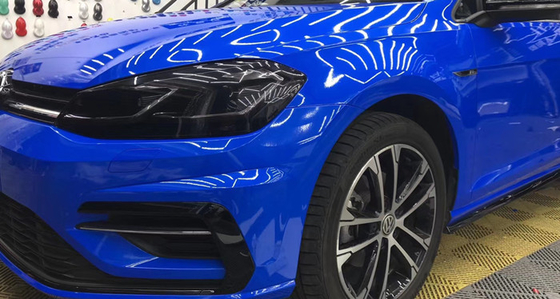 Sapphire Blue High Gloss Car Wrap Vinyl Removable For Vehicle Advertising
