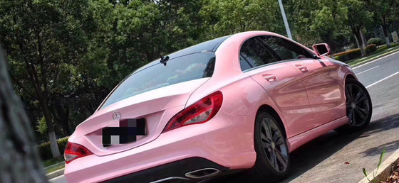 water resistant Bubble Free Pink High Gloss Car Wrap Vinyl 5 Years Durability