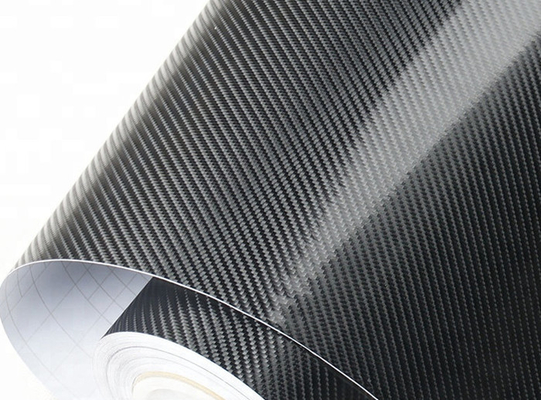Gloss 4D Black Carbon Fiber Vinyl Wrap Film Air Release Slidable