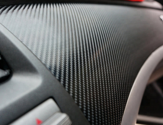 Gloss 4D Black Carbon Fiber Vinyl Wrap Film Air Release Slidable