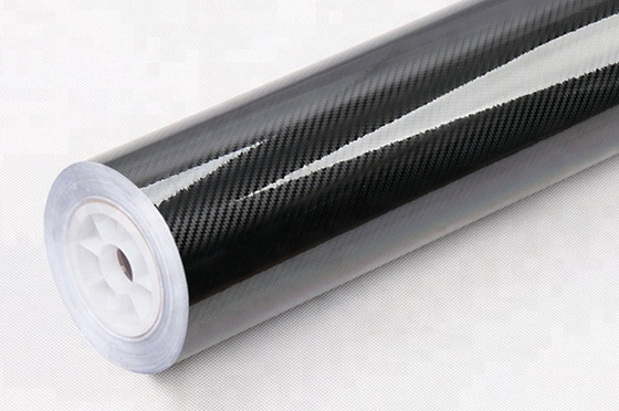 Adhesive Black Carbon Fiber Car Vinyl Wrap 5D High Gloss Carbon Fiber Wrap