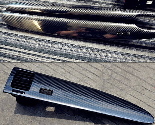 Adhesive Black Carbon Fiber Car Vinyl Wrap 5D High Gloss Carbon Fiber Wrap