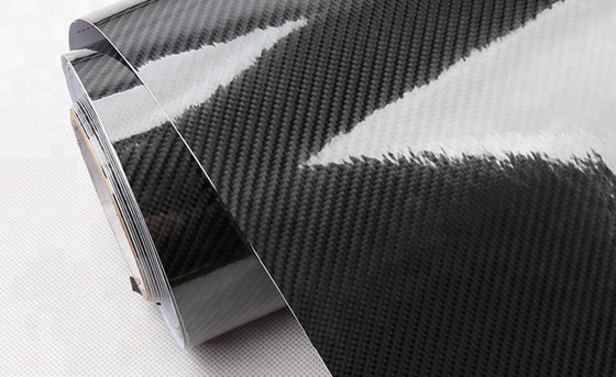 Black Slidable 6D Carbon Fiber Car Vinyl Wrap Roll Bubble Free SGS