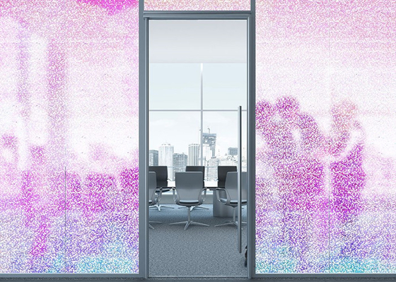 Privacy Screen Decorative Window Glass Film Dichroic Dots Pattern 1.22Mx50M