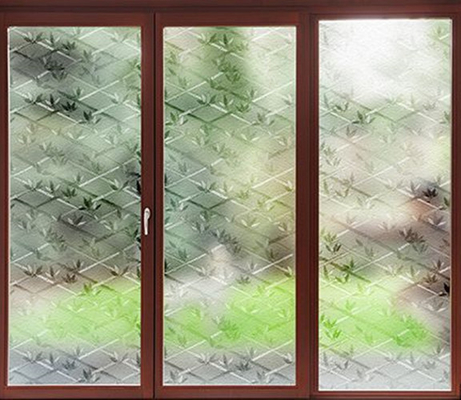 3D Privacy Decorative Window Glass Film Bamboo Textured Pattern