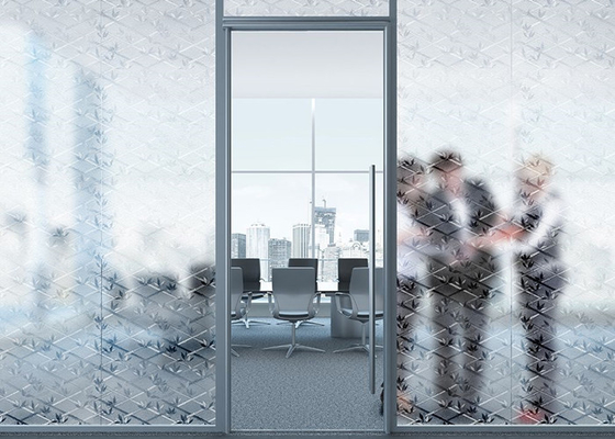3D Privacy Decorative Window Glass Film Bamboo Textured Pattern
