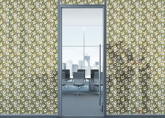 Bamboo Floral Printed Decorative Window Glass Film Privacy Protection SGS